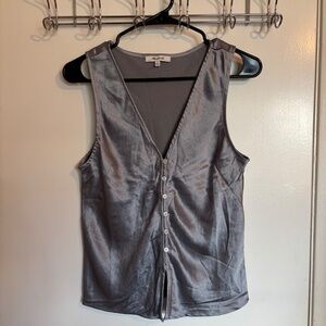Madewell Silver Satin Vest